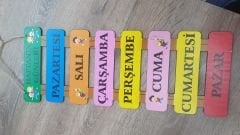 Haftanın Günleri Ahşap Pano