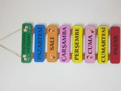 Haftanın Günleri Ahşap Pano