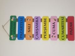 Haftanın Günleri Ahşap Pano