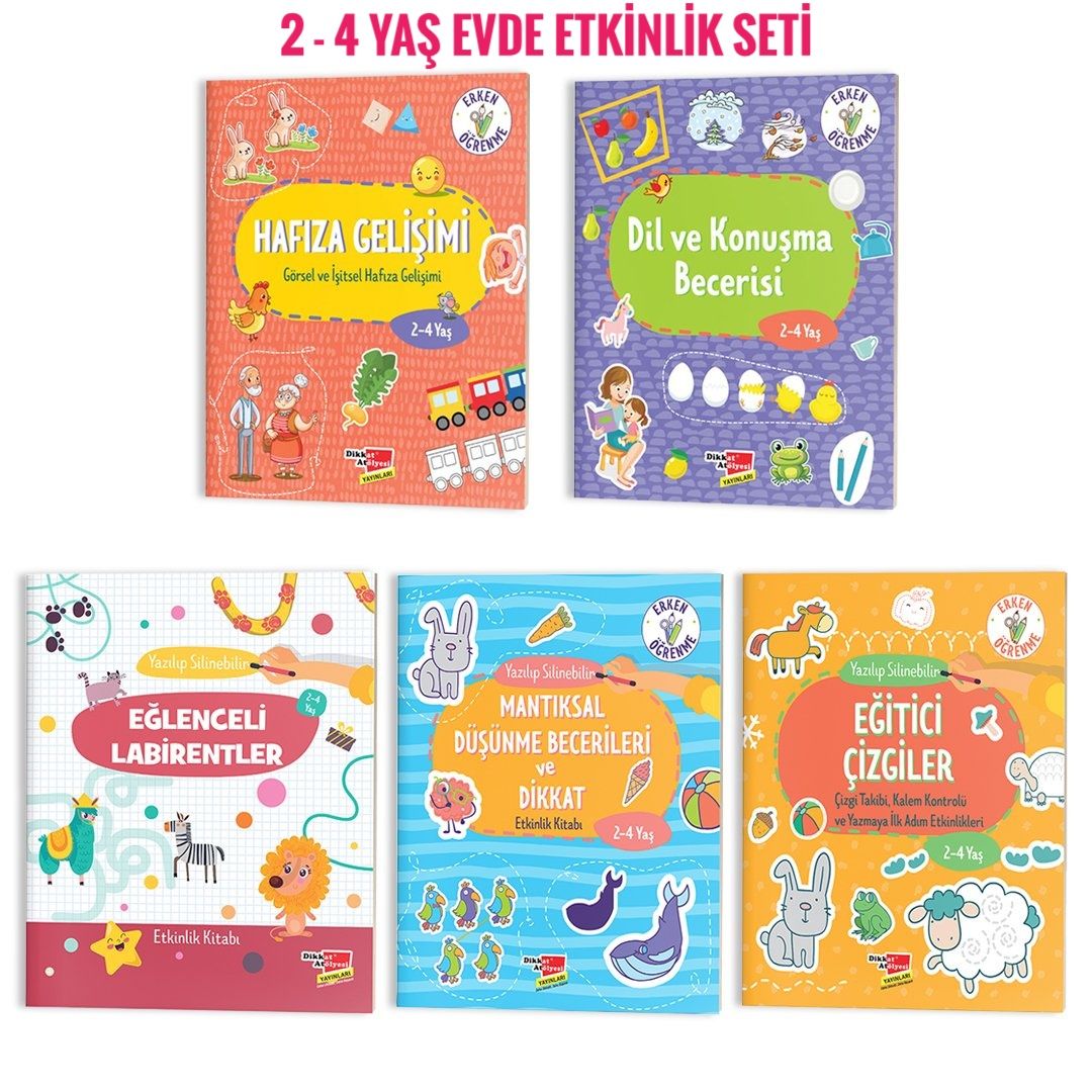 2-4 Yaş Evde Etkinlik Zeka Ve Dikkat Gelişimi 5'li Set