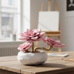 P655064 PANLOS PEMBE NİLÜFER SUKULENT MODEL 82 PARÇA BLOCK OYUNCAK