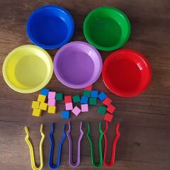 Renkli Ahşap Küpler Aktarma Oyunu 5/5/25