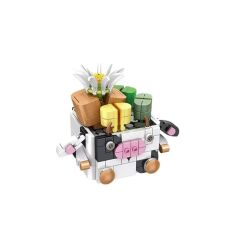 P655012 PANLOS HAYVAN SAKSILARI BUKET SETLERİ İNEK 341 PARÇA BLOCK OYUNCAK