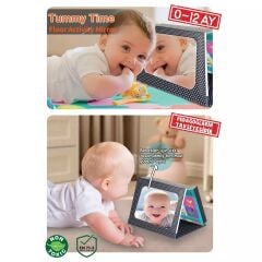 Diytoy Pedagog Onaylı Bebek Aynalı Bebek Zeka Kartları, Karin Ustu Aktivite Oyuncağı, Tummy Time 0-12 Ay