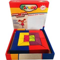 24 Parça Ahşap Renk ve Şekil Desen Oyunu