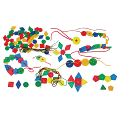 İpli Geometrik Düğmeler 96 Parça Kutulu