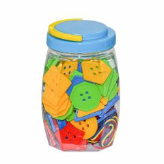 İpli Geometrik Düğmeler 96 Parça Kutulu