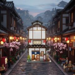 C66019W CADA JAPON SOKAK MANZARASI 1195 PARÇA BLOCK OYUNCAK