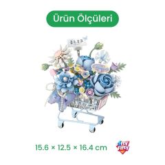 LZ4127 LOZ MAVİ ARABALI ÇİÇEKLER 624 PARÇA BLOCK