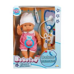 30111 Bebelou Doktor Zamanı Sesli Bebek Seti 35 cm -Sunman(Ürün oyuncaktır)