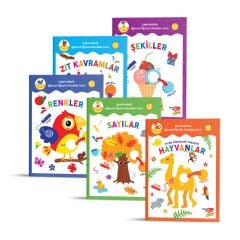 Çıkartmalarla Eğlenceli Öğretici Etkinlikler Serisi Renkler, Sayılar, Şekiller, Sıcak Ülkelerde Yaşayan Hayvanlar, Zıt Kavramlar