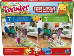Hasbro Gaming Twister Junior Oyunu, Hayvan Macerası 2 Taraflı Mat, 2 Oyun 1 Arada
