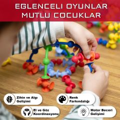 Vakum Molekül 50 Parça Yapı Taşları Fidget Duyusal Eğitici Oyuncak Squigz Lego