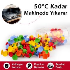 Vakum Molekül 50 Parça Yapı Taşları Fidget Duyusal Eğitici Oyuncak Squigz Lego