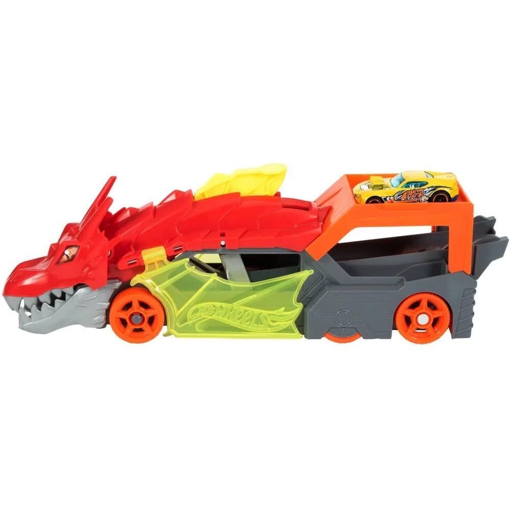 Hot Wheels Fırlatıcı ve Taşıyıcı Ejderha Garajlı Hotwheels Ejderha Araba