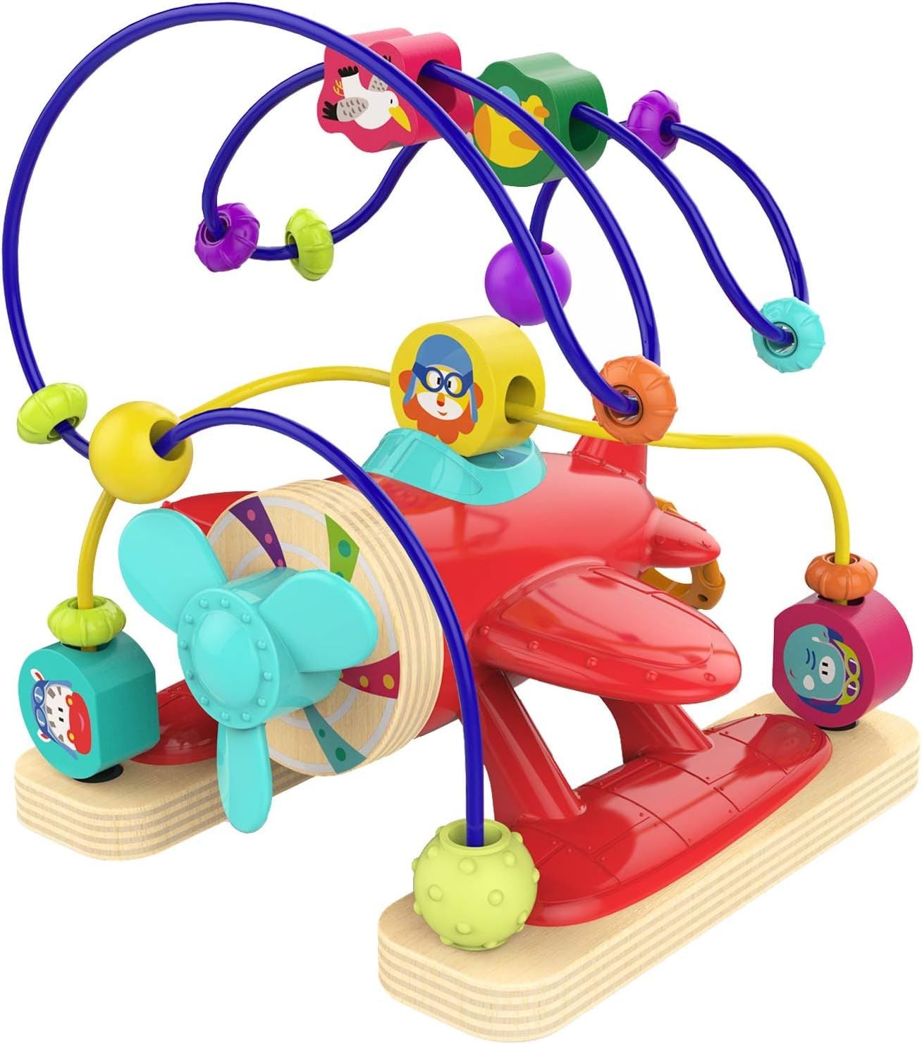 Ahşap Pervaneli Ilk Uçağım Boncuklu Koordinasyon Oyunu